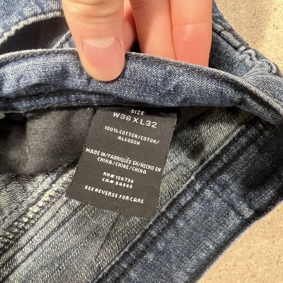 Xtreme Couture Jeans Mens 36 X 32 Design Pocket Dark Denim Blue Button - Picture 4 of 7